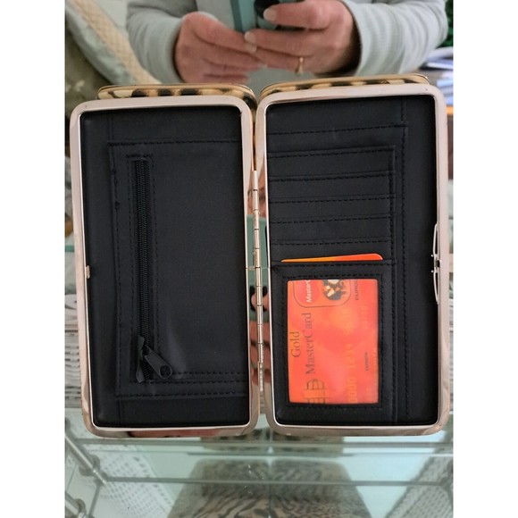 Animal Print Hard Case Wallet Credit Card Slots Tan Cheeta, Leopard, Zebra Print - Picture 2 of 8